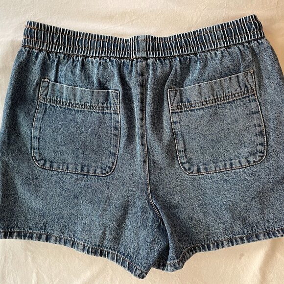 Men's RSQ Pull-On Denim Shorts – Size M | Elastic Waist, Casual Comfort - Picture 3 of 7